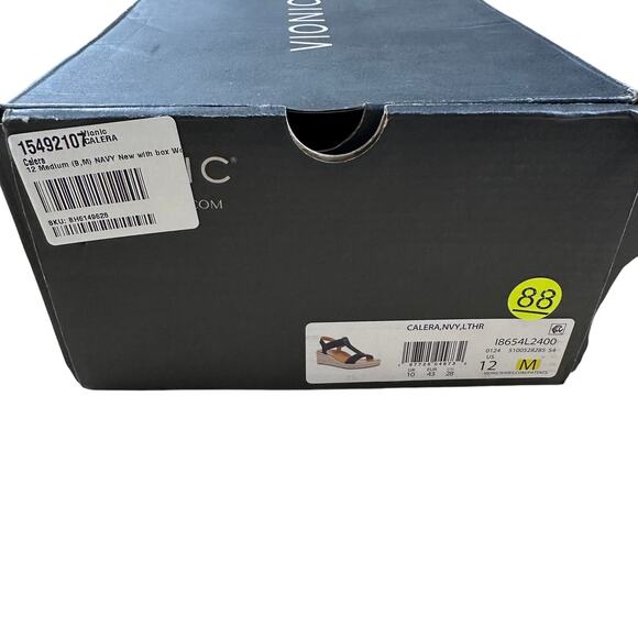 Vionic Calera Women's Espadrille Comfort Wedge Sandal Navy Blue Size 12 NEW - Picture 7 of 7